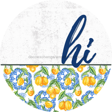 Lemon Door Hanger Dco-01611-Dh 18’ Round Wood